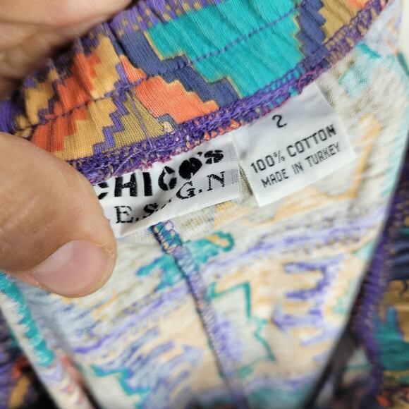 Vintage Chicos Pants Womens Large Abstract Cottagecore Grandma 100% Cotton Pant - Picture 5 of 12